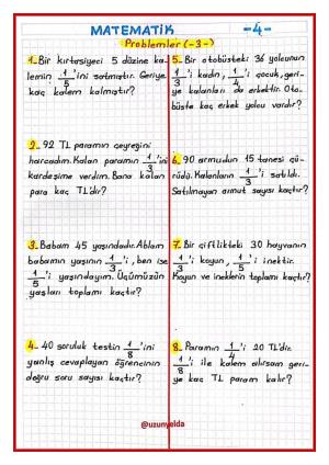 3. Sınıf 21. Hafta Etkinlikleri