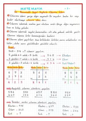 3. Sınıf 6. Hafta Etkinlikleri