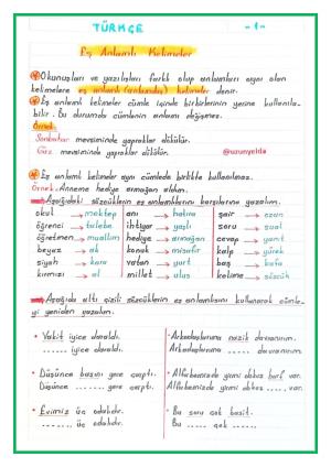 3. Sınıf 6. Hafta Etkinlikleri