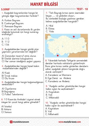 3. Sınıf Test-10 Değerlendirme 