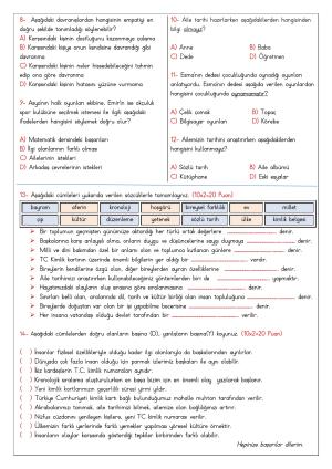 4. Sınıf 1. Dönem 1. Yazılı Sınavları