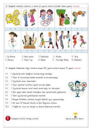 4. Sınıf 2. Dönem 1. Yazılı Sınavları