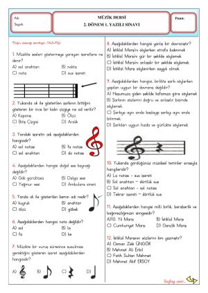 4. Sınıf 2. Dönem 1. Yazılı Sınavları