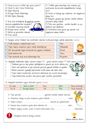 4. Sınıf 2. Dönem 1. Yazılı Sınavları