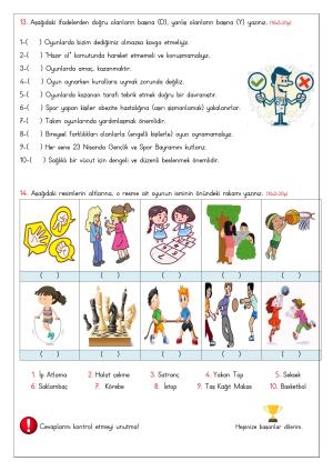 4. Sınıf 2. Dönem 2. Yazılı Sınavları