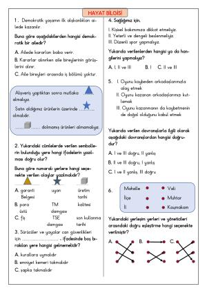 4. Sınıf Hazır Bulunuşluk Sınavı