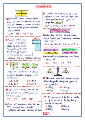 4. Sınıf Mini Dene Sınavı -7