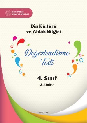 4 Sınıf Din Kültürü ve Ahlak Bilgisi Dersi 2. Ünite Değerlendirme Testi