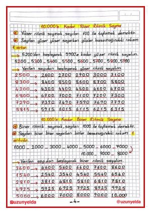 4. Sınıf 1. Hafta Etkinlikleri