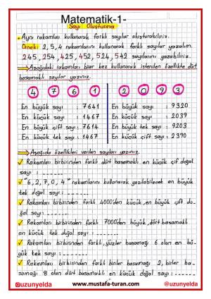 4. Sınıf 4. Hafta Etkinlikleri