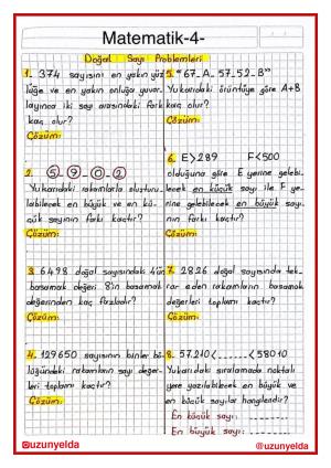 4. Sınıf 4. Hafta Etkinlikleri