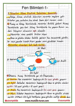 4. Sınıf 5. Hafta Etkinlikleri