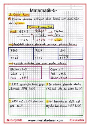 4. Sınıf 5. Hafta Etkinlikleri