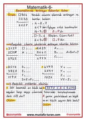 4. Sınıf 5. Hafta Etkinlikleri