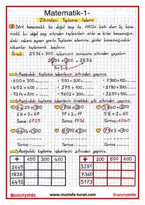 4. Sınıf 7. Hafta Etkinlikleri