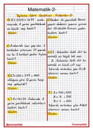 4. Sınıf 8. Hafta Etkinlikleri