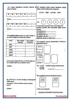 Curso de Matemáticas de 4to Grado Unidad 1 Preguntas de Evaluación y Clave de Respuestas