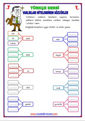 Varlıkları Nitelendiren Sözcükler ( Sıfatlar ) Etkinliği-10