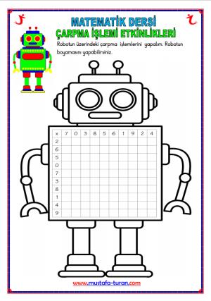 Çarpma Etkinlikleri  ( Robot Boyamalı )