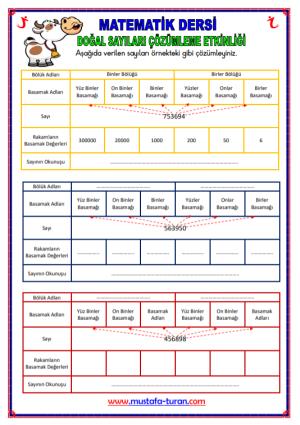 Doğal Sayıları Çözümleme Etkinliği -6