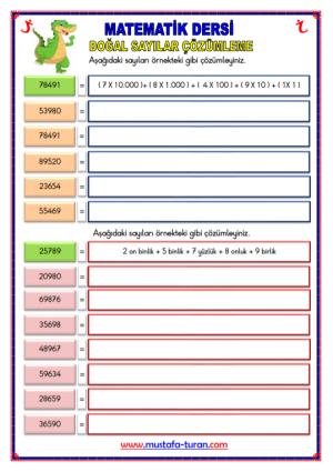 Doğal Sayıları Çözümleme Etkinliği Beş Basamaklı -6