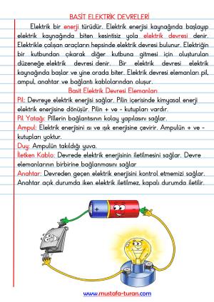 Basit Elektirik Devreleri Ünitesi Konu Özetleri