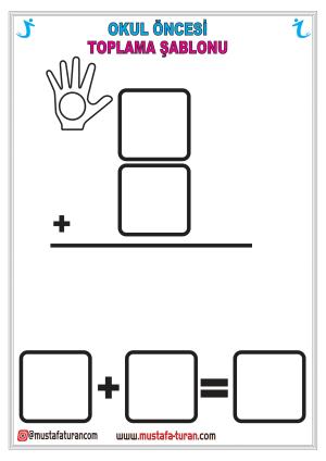 Okul Öncesi Topama İşlemi Yaz Sil Şablonu