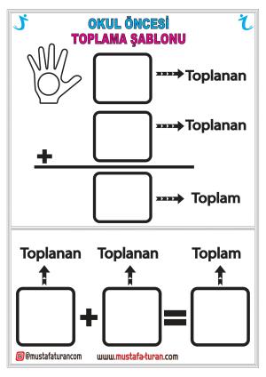 Okul Öncesi Topama İşlemi Yaz Sil Şablonu