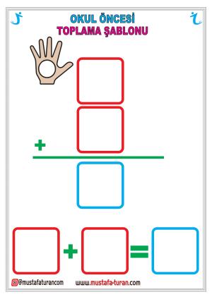 Okul Öncesi Topama İşlemi Yaz Sil Şablonu