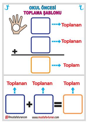 Okul Öncesi Topama İşlemi Yaz Sil Şablonu
