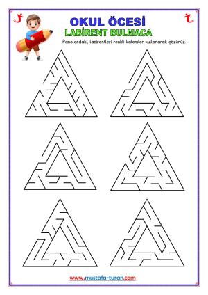 Okul Öncesi ( Anokul ) Labirent Bulmaca Etkinlikleri-20