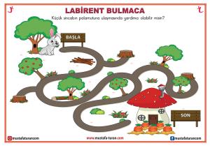 Okul Öncesi ( Anokul ) Labirent Bulmaca Etkinlikleri-24