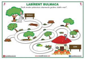 Okul Öncesi ( Anokul ) Labirent Bulmaca Etkinlikleri-24