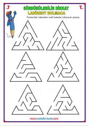 Okul Öncesi ( Anokul ) Labirent Bulmaca Etkinlikleri-30