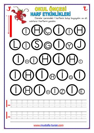 Okul Öncesi ( Anasınıfı ) Ses ( Harf ) Etkinlikleri