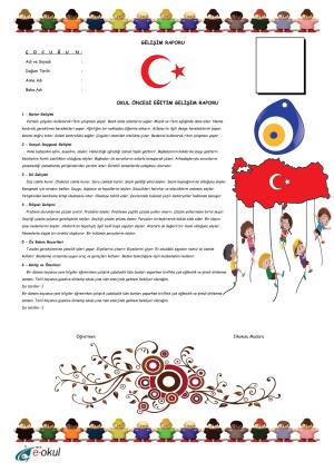 Okul Öncesi Gelişim Raporu Süsleme Şablonları