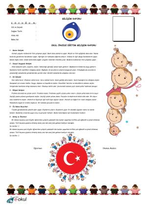 Okul Öncesi Gelişim Raporu Süsleme Şablonları