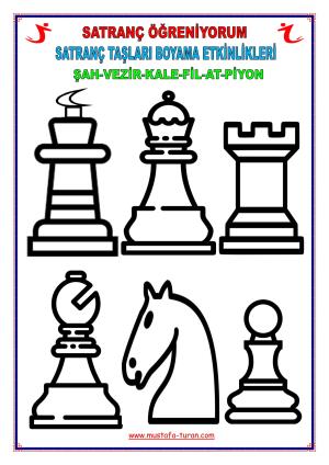 أنشطة قطع الشطرنج (التلوين).