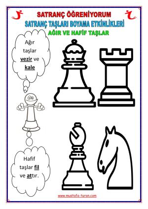 أنشطة قطع الشطرنج (التلوين).