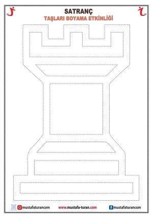 Satranç Taşları (Çizgisel Boyama ) Etkinlikleri-2
