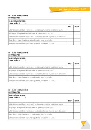 BİLSEM Akıl Oyunları Atölyesi Destekleme ve Yetiştirme Kursu Yaz Okulu Programı