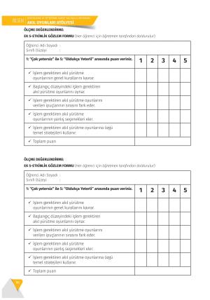 BİLSEM Akıl Oyunları Atölyesi Destekleme ve Yetiştirme Kursu Yaz Okulu Programı