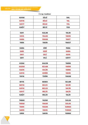 BİLSEM Akıl Oyunları Atölyesi Destekleme ve Yetiştirme Kursu Yaz Okulu Programı