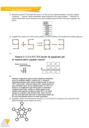 BİLSEM Akıl Oyunları Atölyesi Destekleme ve Yetiştirme Kursu Yaz Okulu Programı