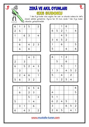 6x6 Su Doku ( Rakam ) Etkinliği-25