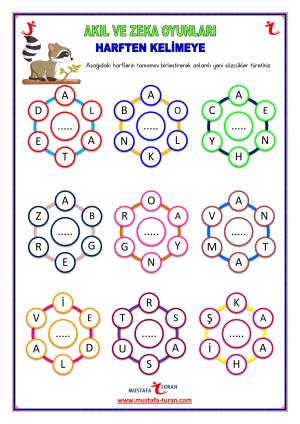 Harften Kelimeye  Bulmaca Etkinlikleri-50