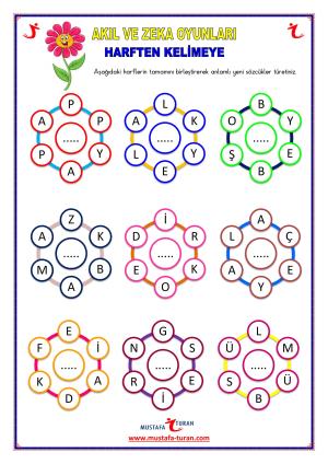 Harften Kelimeye Bulmaca Etkinlikleri-85