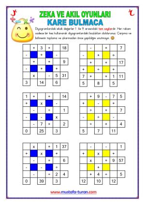 Matematik Sayı Bulmaca Etkinlikleri - 70