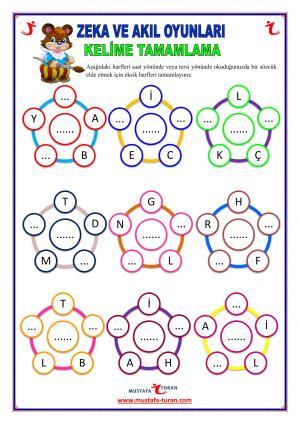 Eksik Harfler Kelime Tamamlama Etkinlikleri-45