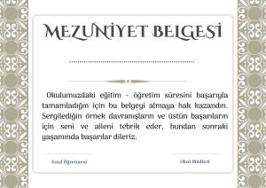 Mezuniyet Sertifikaları ( Diplomaları )